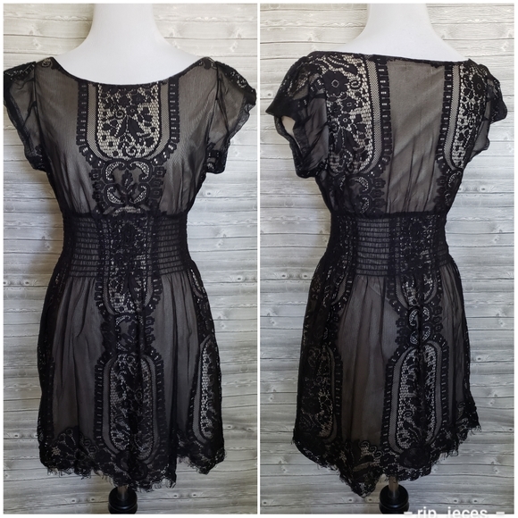 Dresses & Skirts - 4 for $25 black cinch waist lace dress